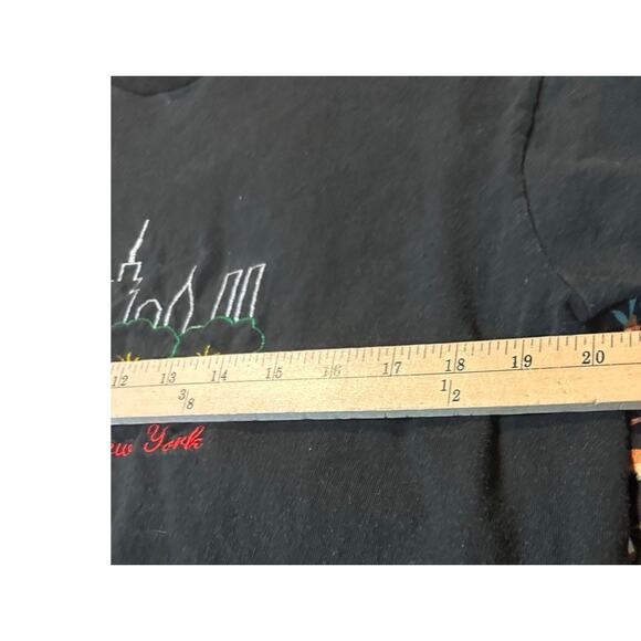 Vintage 90s New York Shirt Large Central Park Twin Towers Skyline Embroidered - Picture 4 of 6